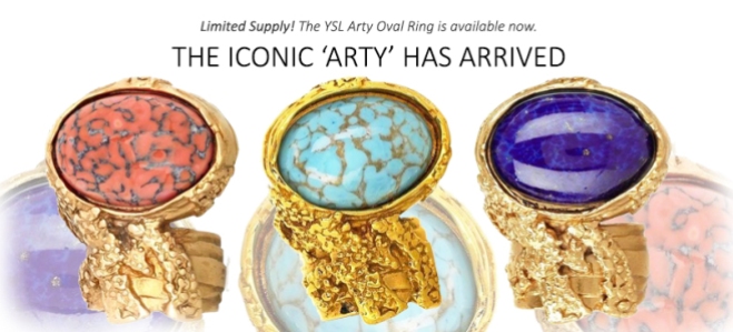 Iconic YSL Arty Rings at Queen Bee of Beverly Hills